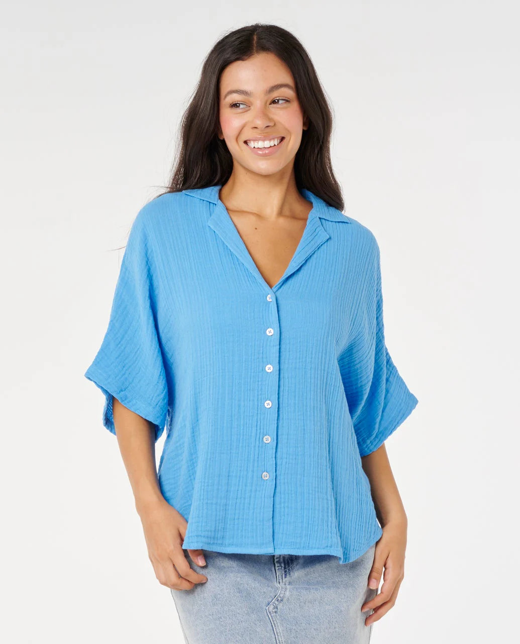 Premium Surf Short Sleeve Shirt - Aqua