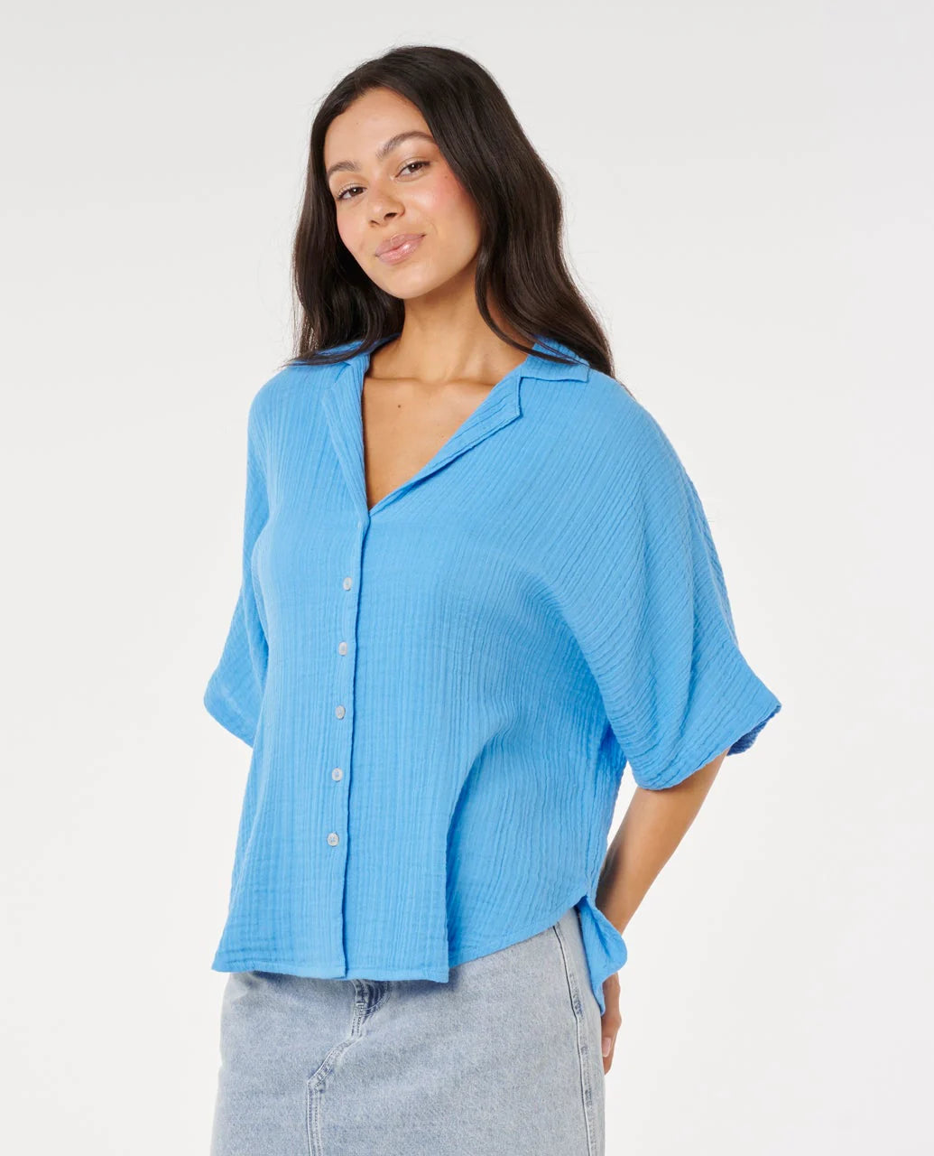 Premium Surf Short Sleeve Shirt - Aqua