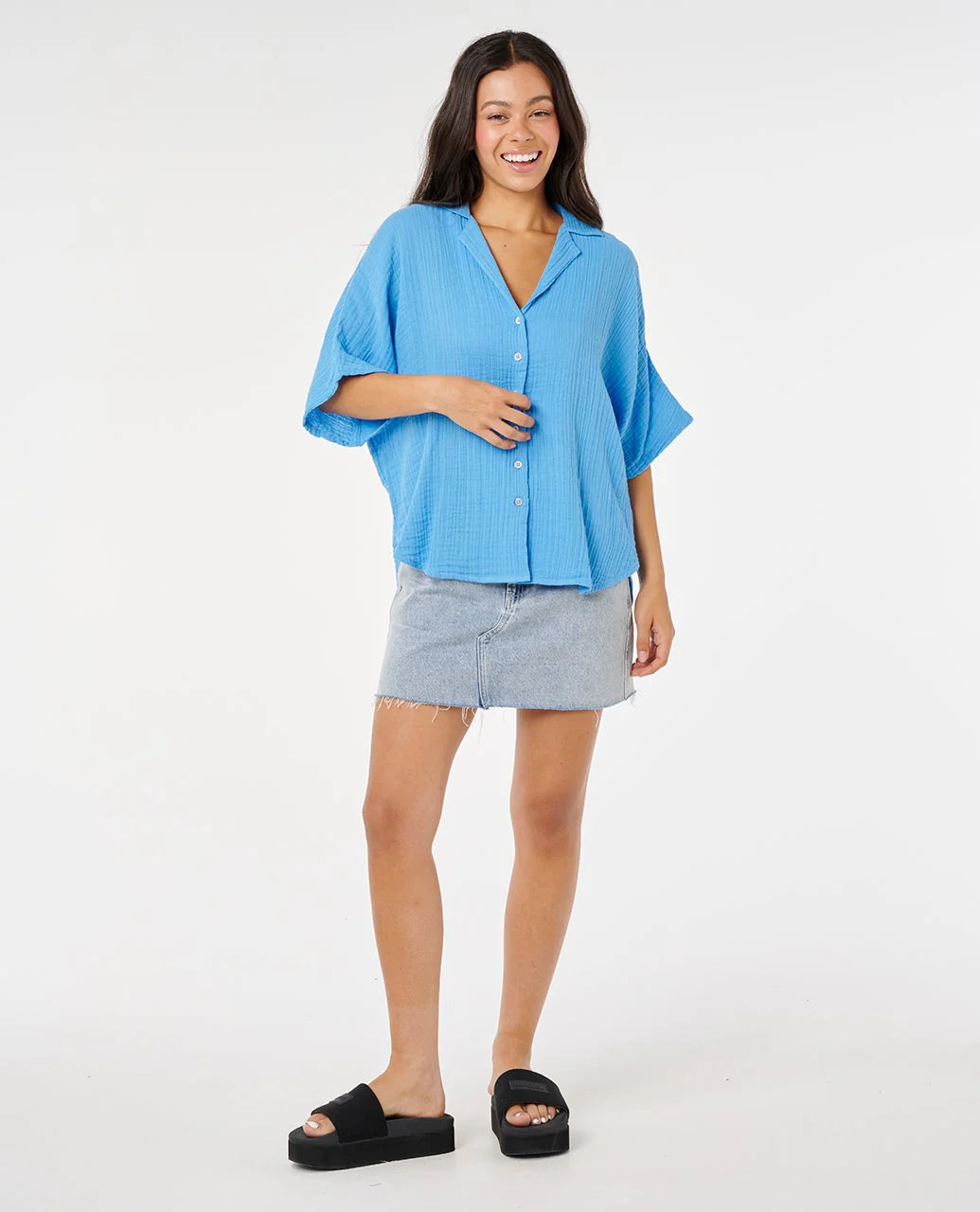 Premium Surf Short Sleeve Shirt - Aqua