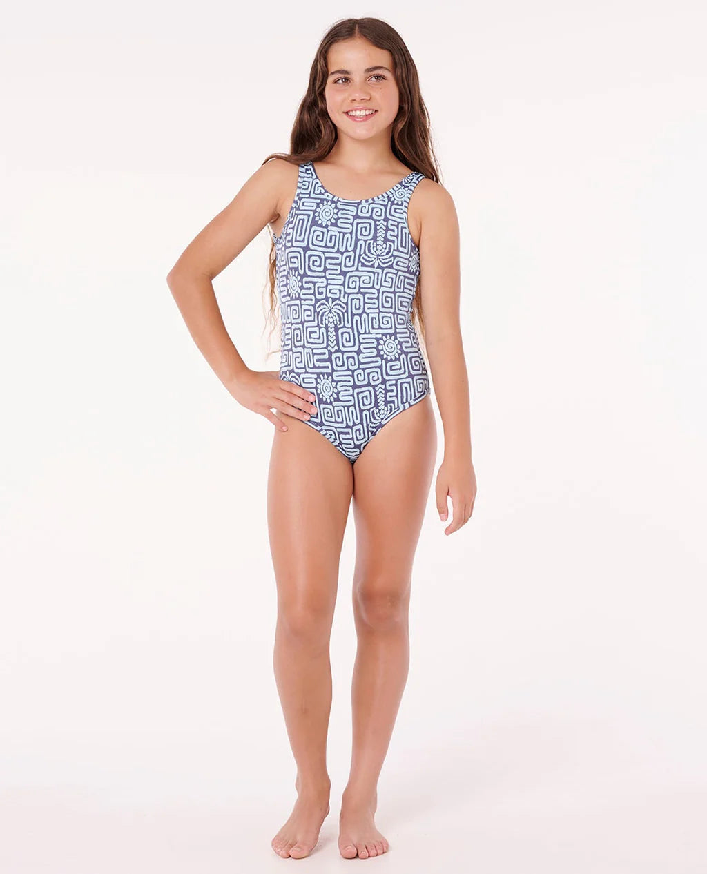 Girls Sunset Luau One Piece Swimsuit