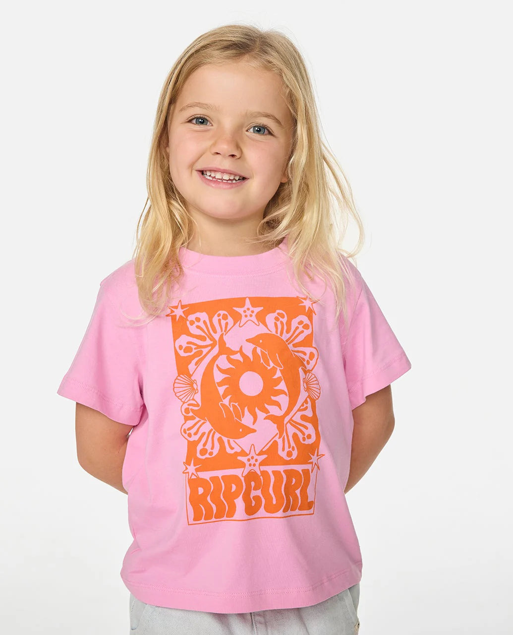 Girls Sun Swell Dolphin Tee