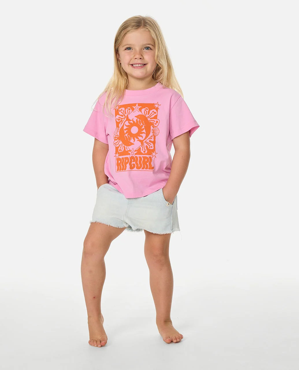 Girls Sun Swell Dolphin Tee
