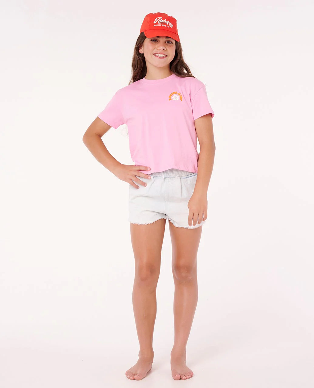 Girls Surf Puff Baby Crop Tee