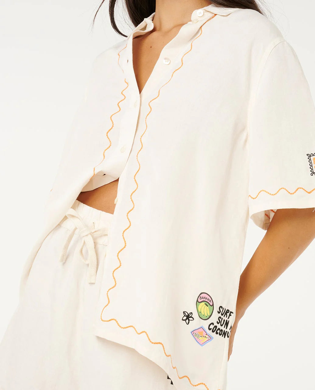Sunset Luau Embroidered Shirt