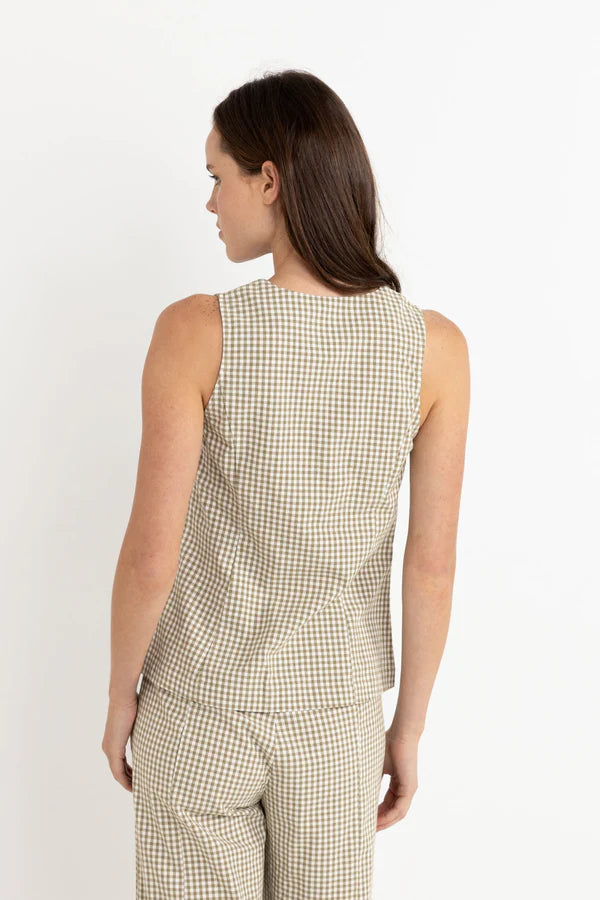 Lola Check Wrap Front Vest Top