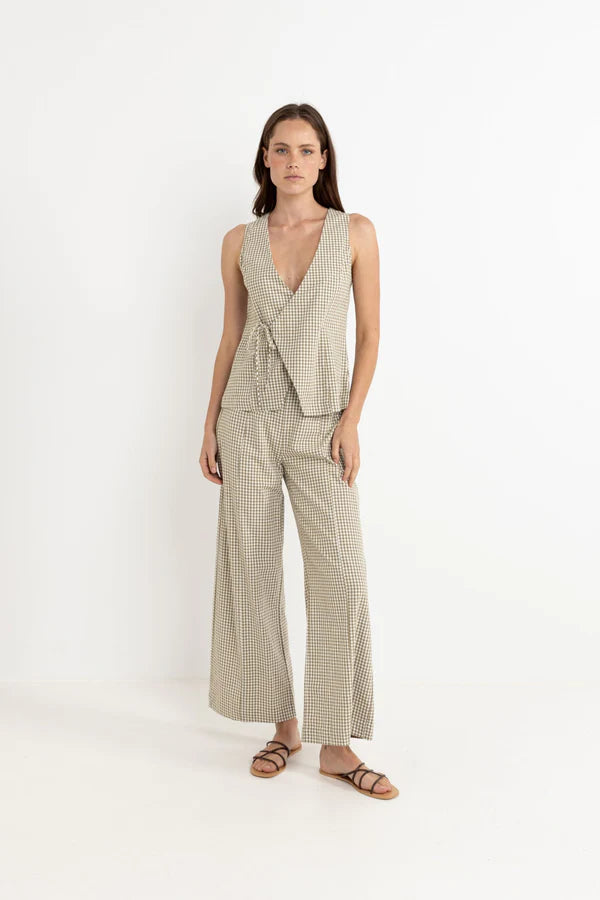 Lola Check Wrap Front Vest Top