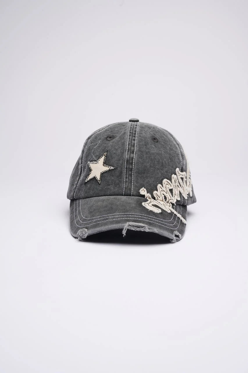 Archive Script Distressed Cap