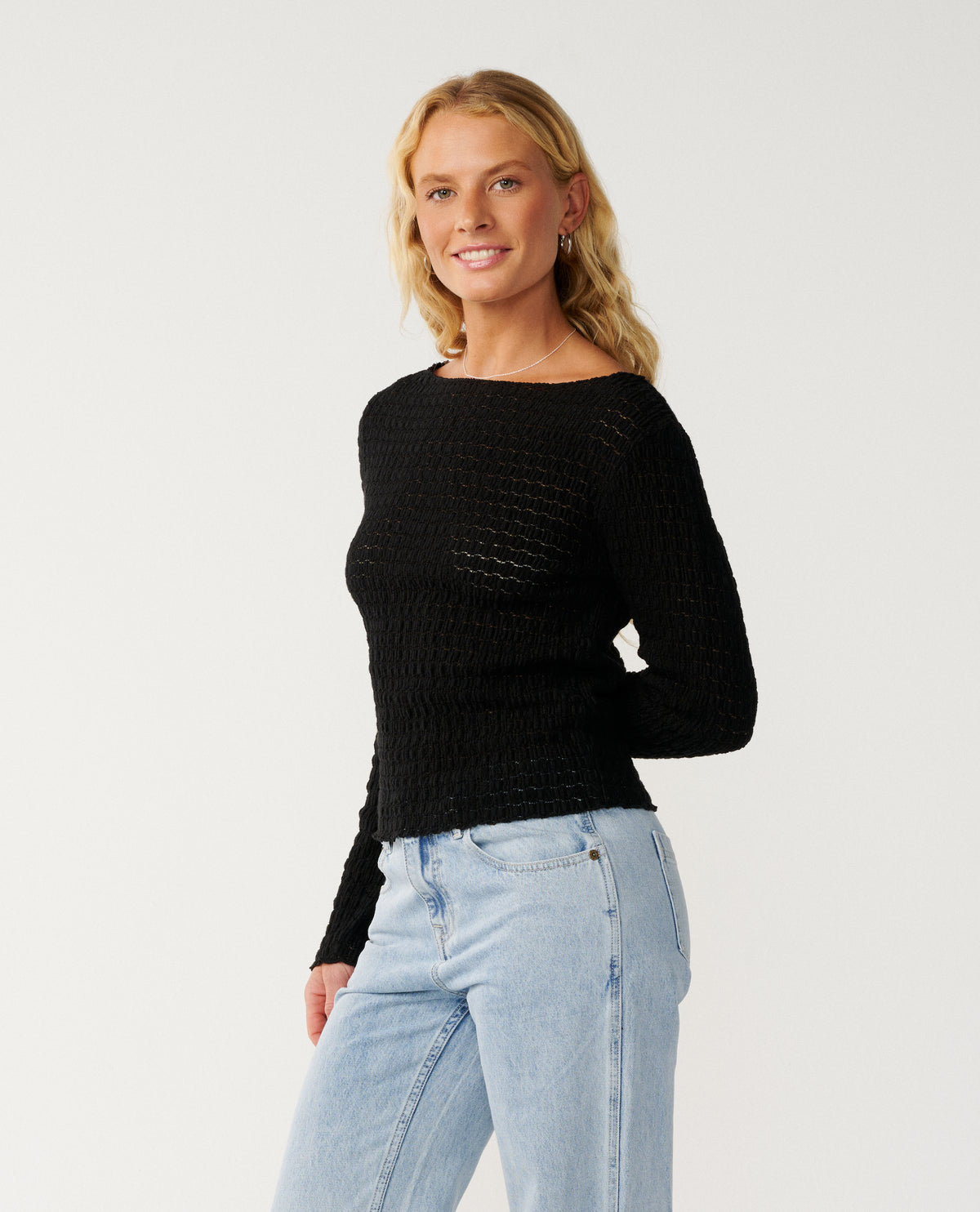 Bossa Nova Textured Long Sleeve Tee
