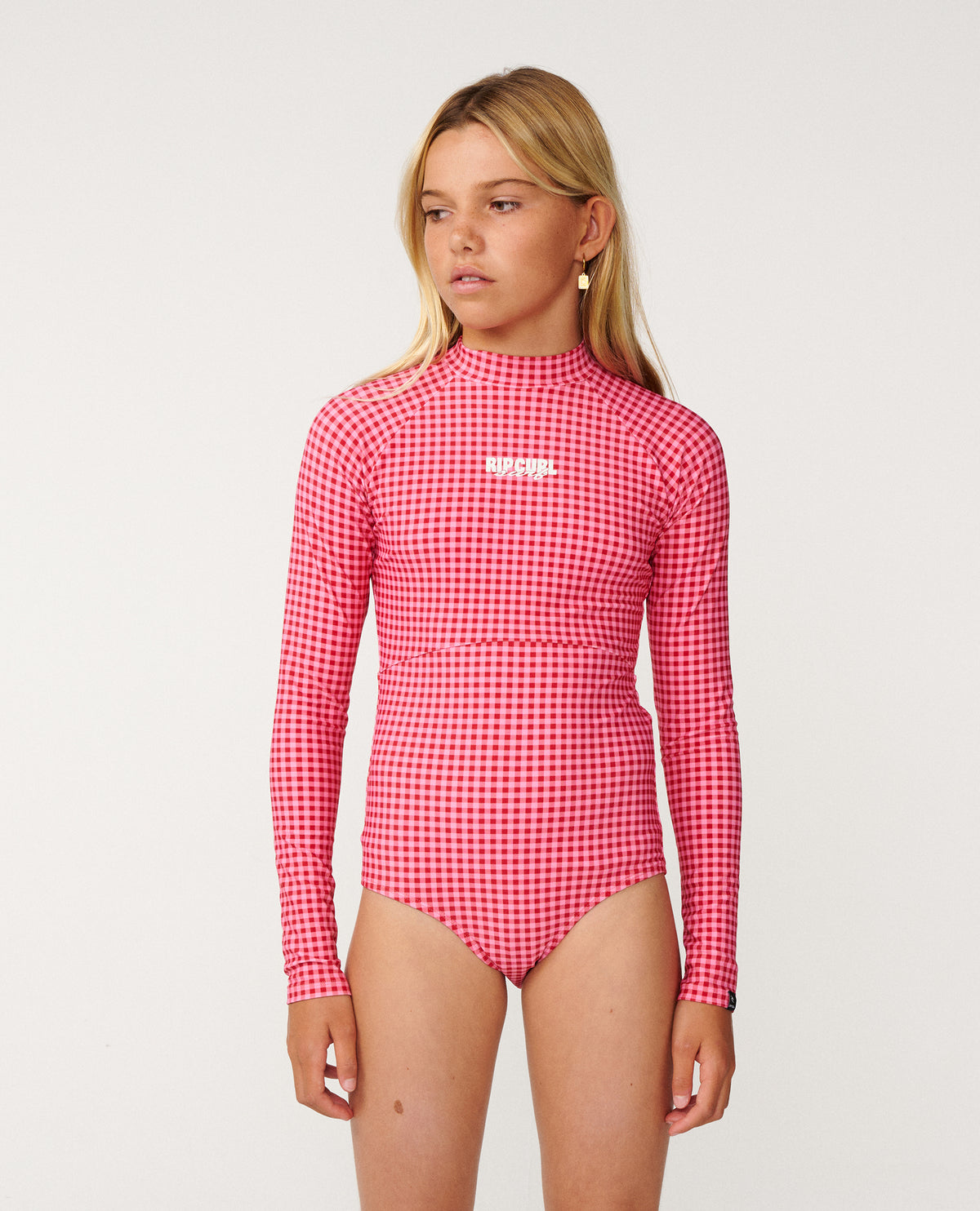 Kids Island Check Long Sleeve Surfsuit