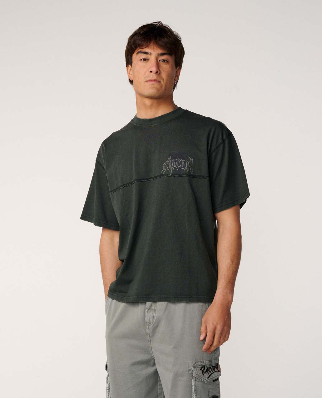 Archive Rota Panel Tee Washed Black