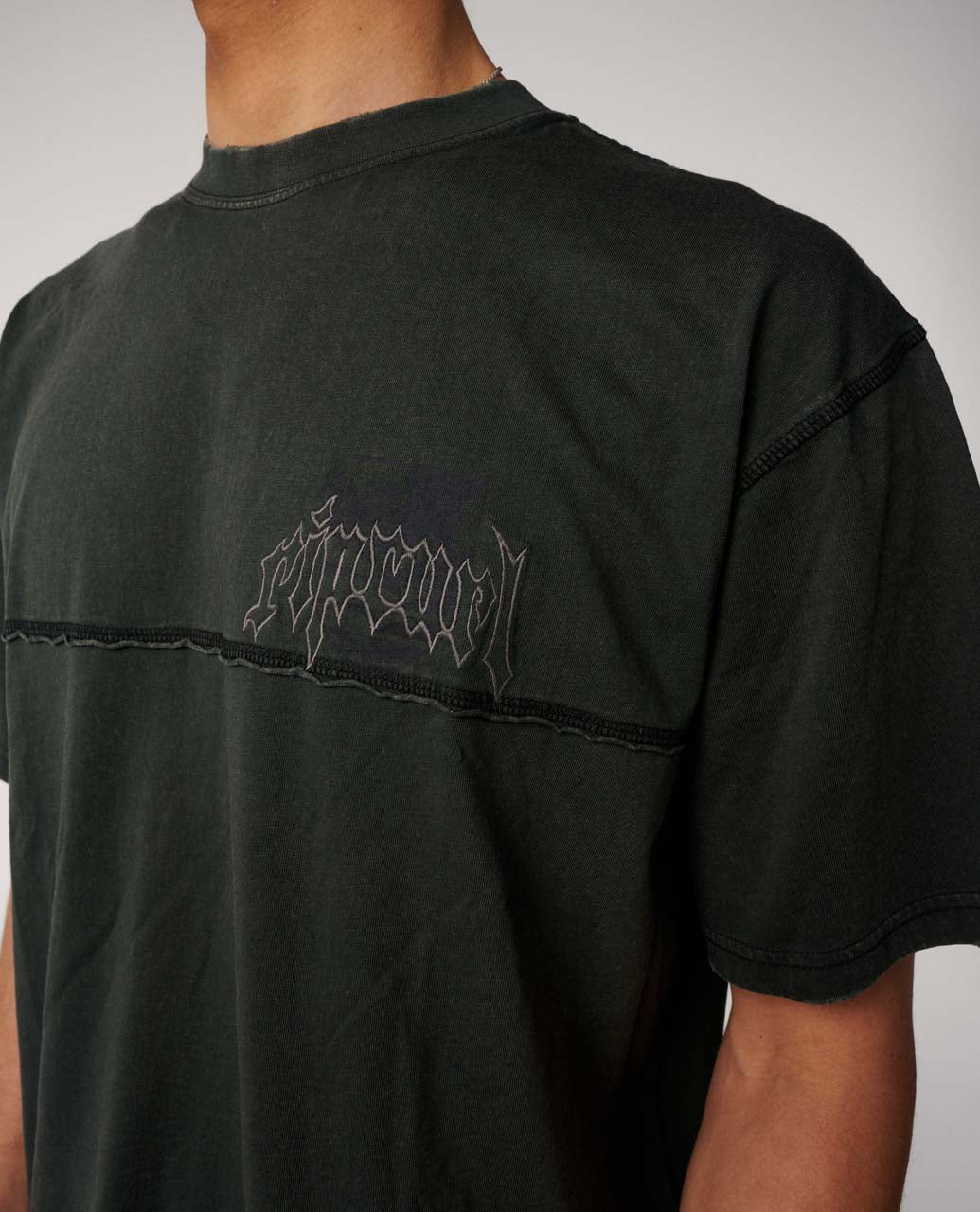 Archive Rota Panel Tee Washed Black