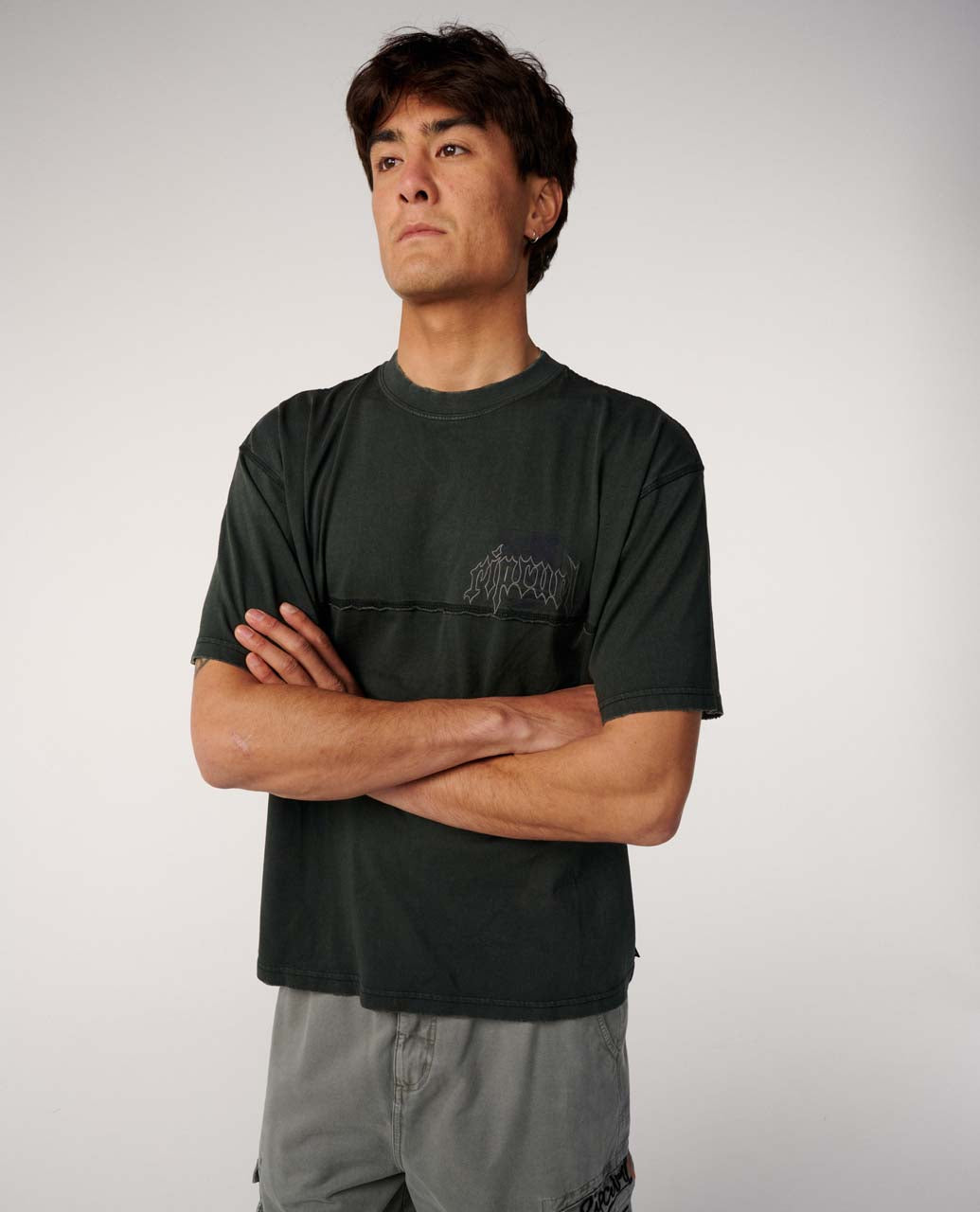 Archive Rota Panel Tee Washed Black