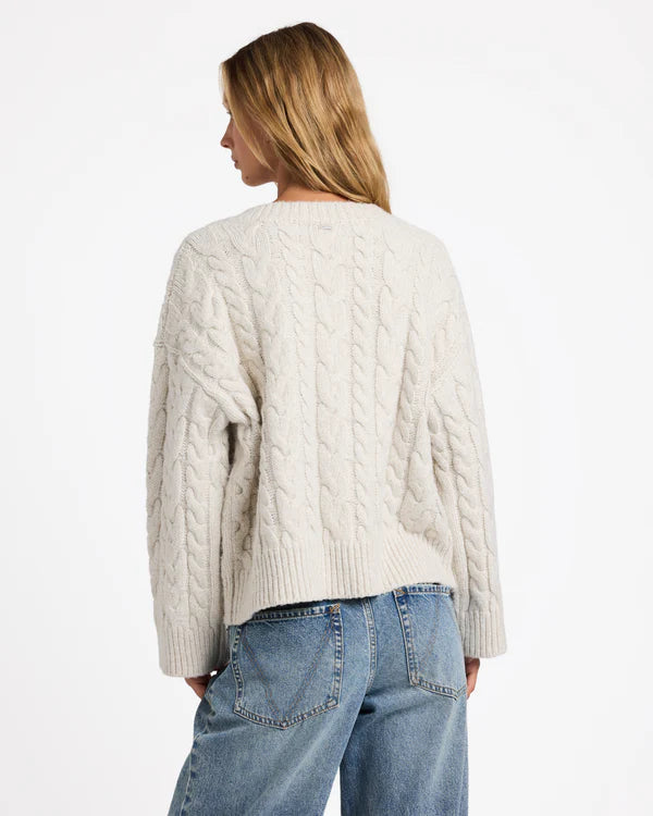 Cable V Neck Sweater