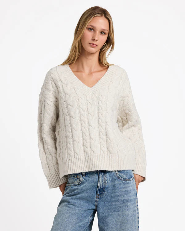 Cable V Neck Sweater