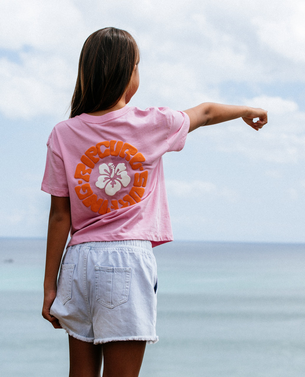 Girls Surf Puff Baby Crop Tee