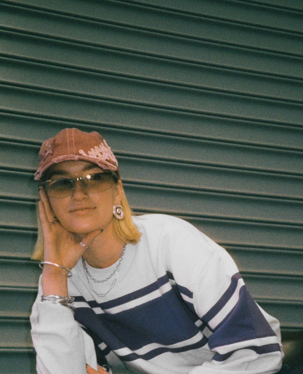 Archive Script Distressed Cap