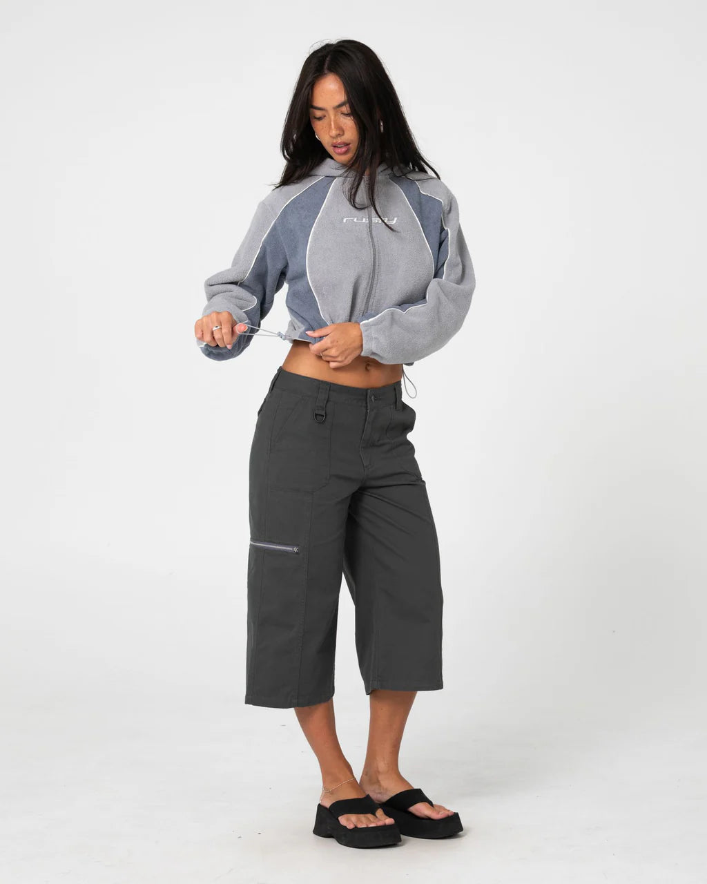 Two Tides Cropped Zip Through Polar Fleece