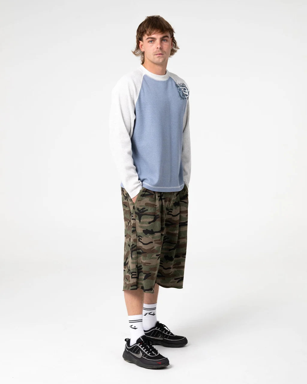 Shadow Waffle Long Sleeve Tee