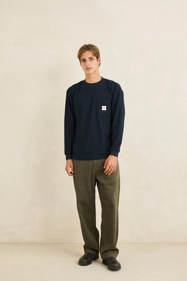 Vintage Pocket Long Sleeve Waffle Tee