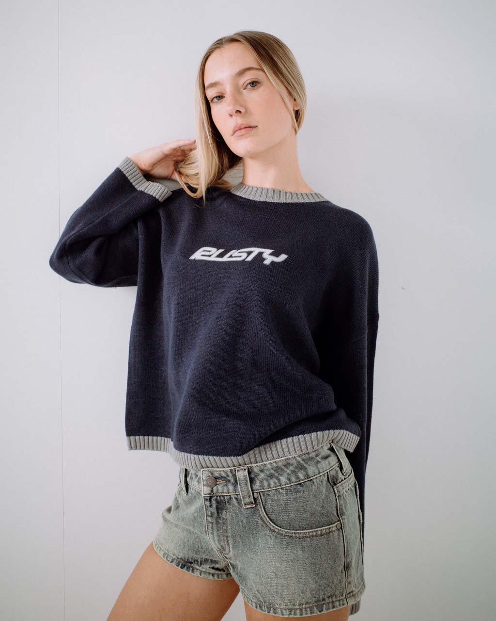 Rider Relaxed Crew Neck Knit