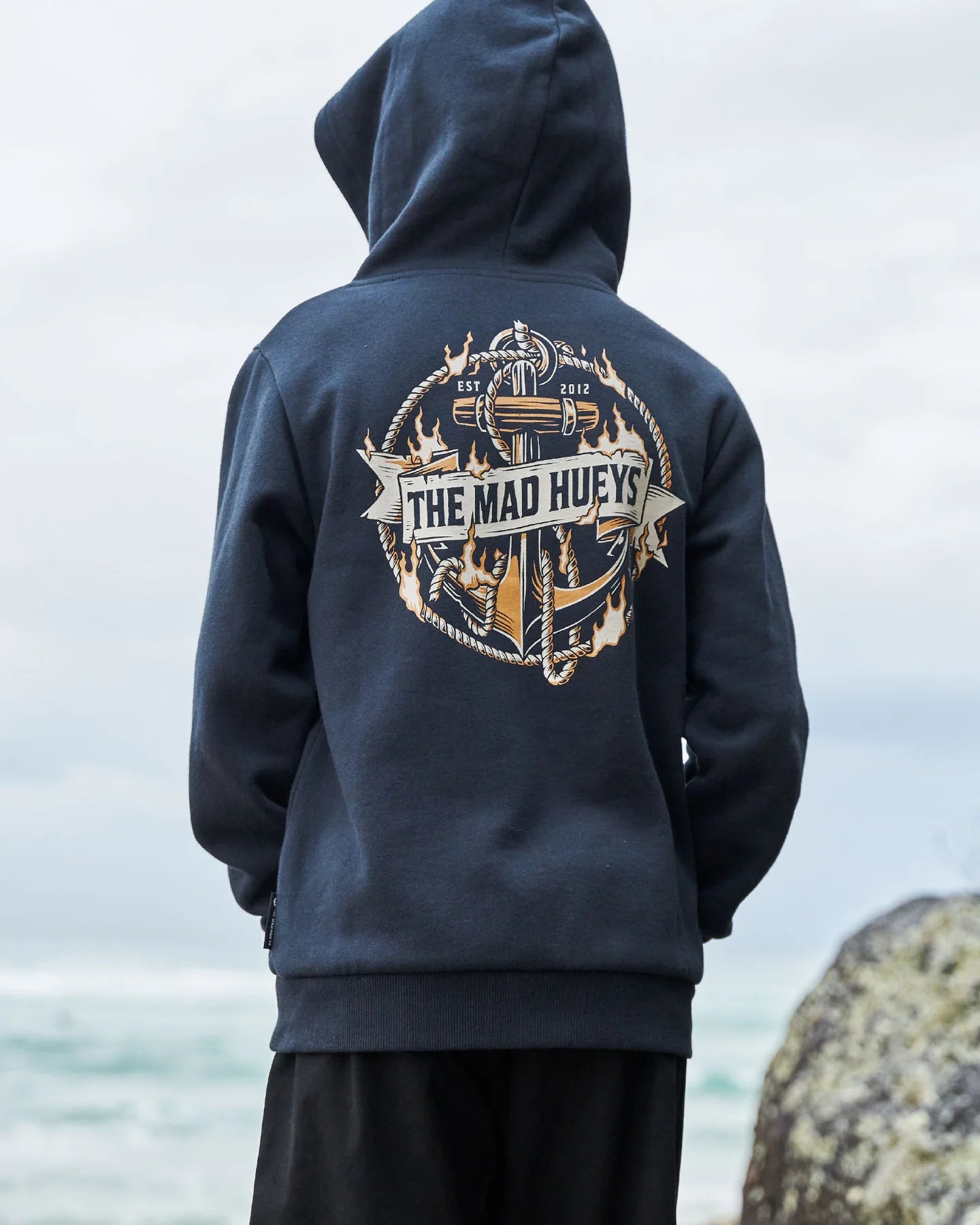 Kids Flame Anchor Pullover Hood