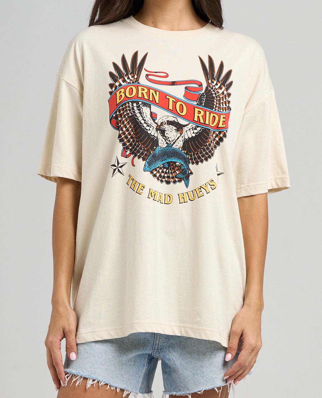 Born To Ride Over Sized Short Sleeve Tee