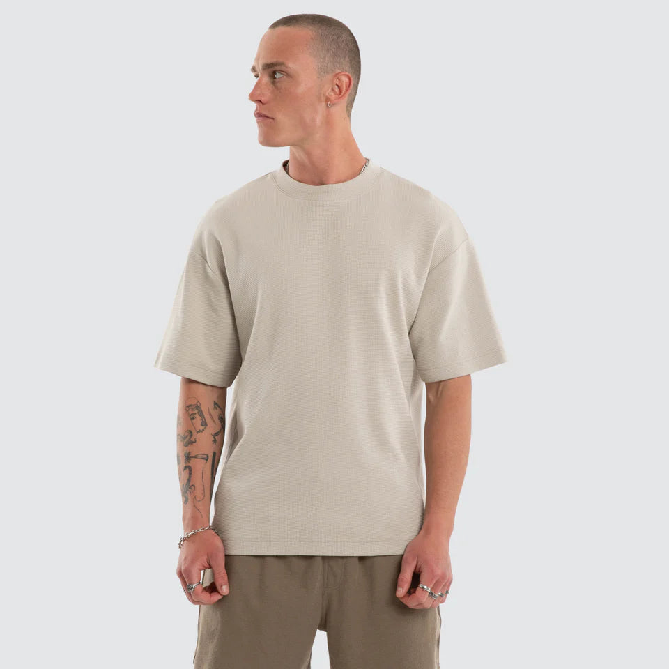 Micro Waffle Tee-Dove