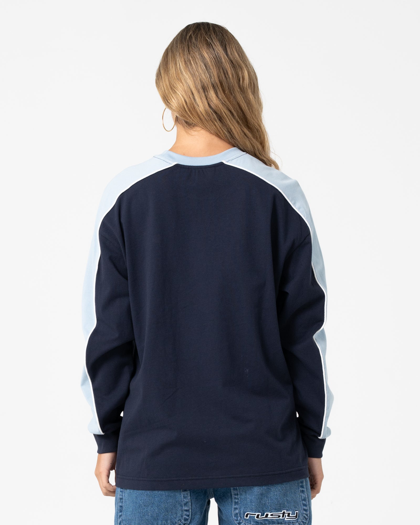 Fine Line Contrast Long Sleeve Tee