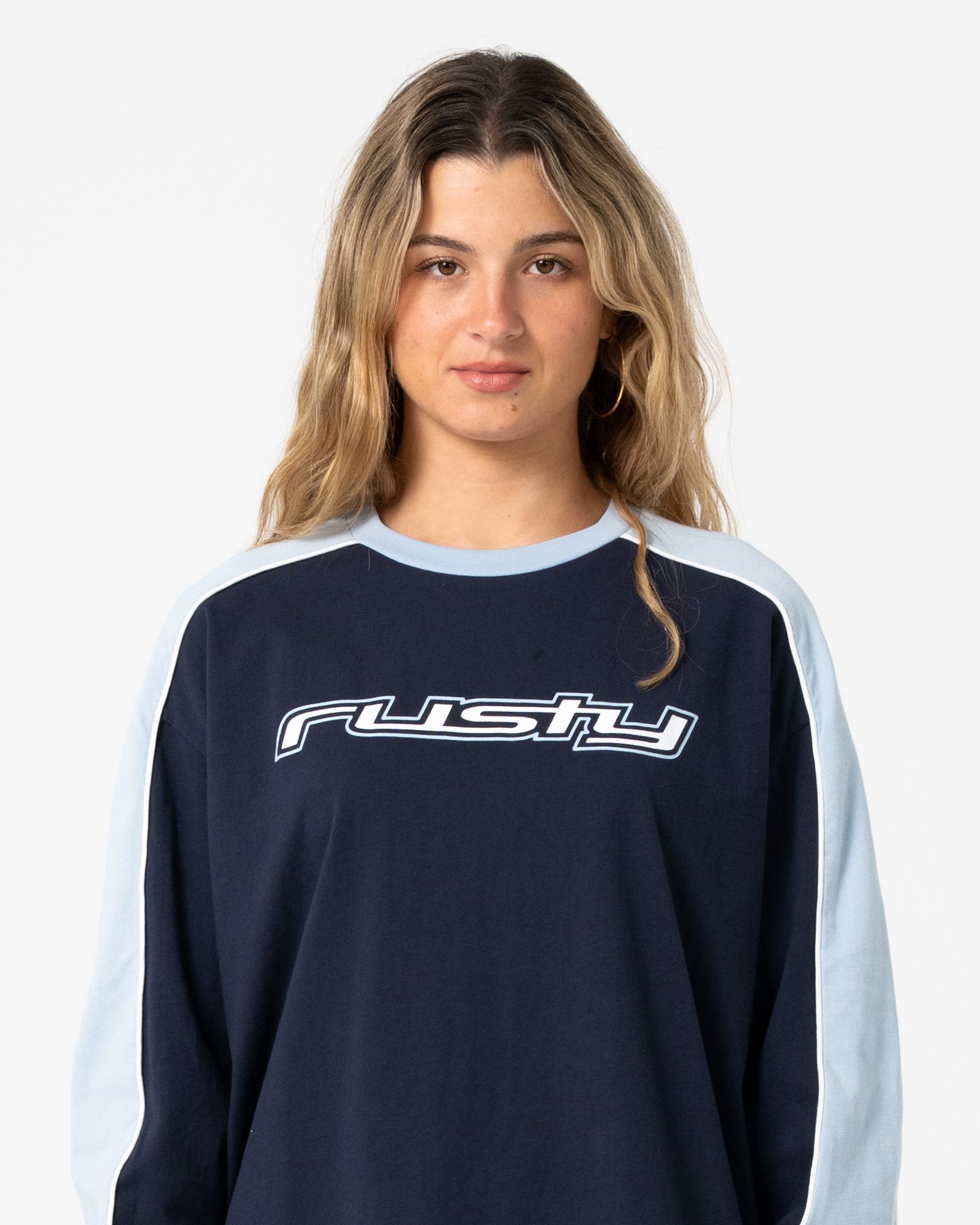 Fine Line Contrast Long Sleeve Tee