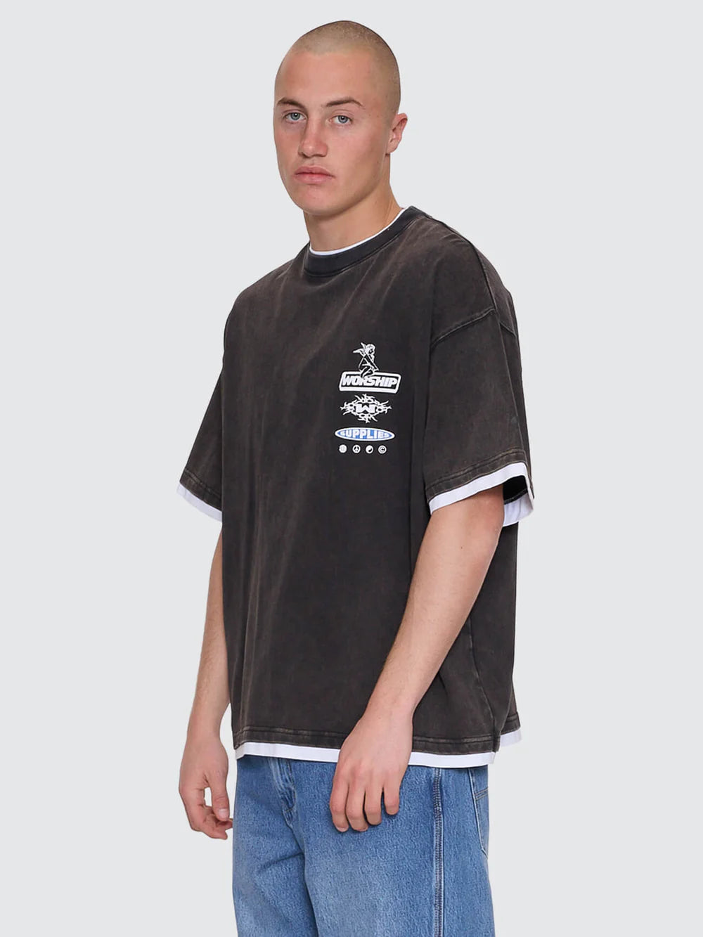 Is This It Box Fit Cropped Layer Tee