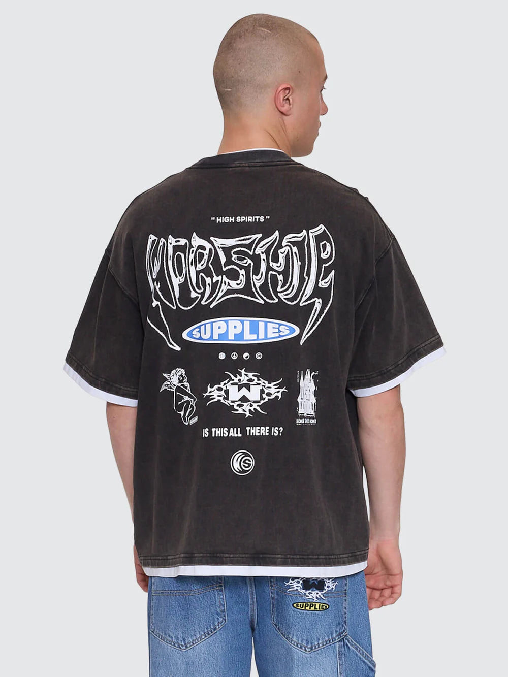 Is This It Box Fit Cropped Layer Tee