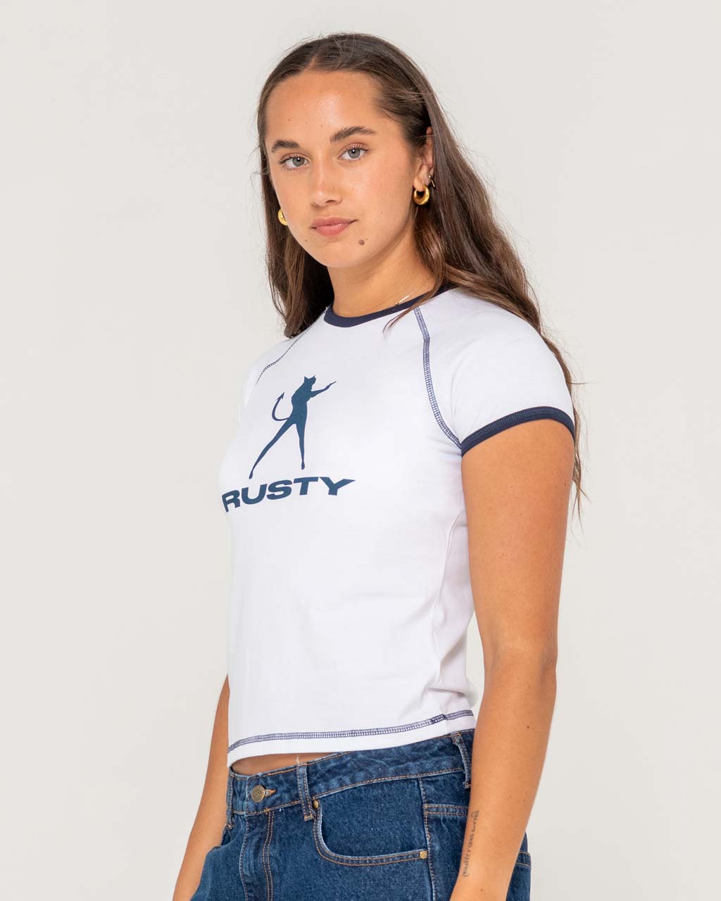 Delphie Devil Ringer Mini Tee