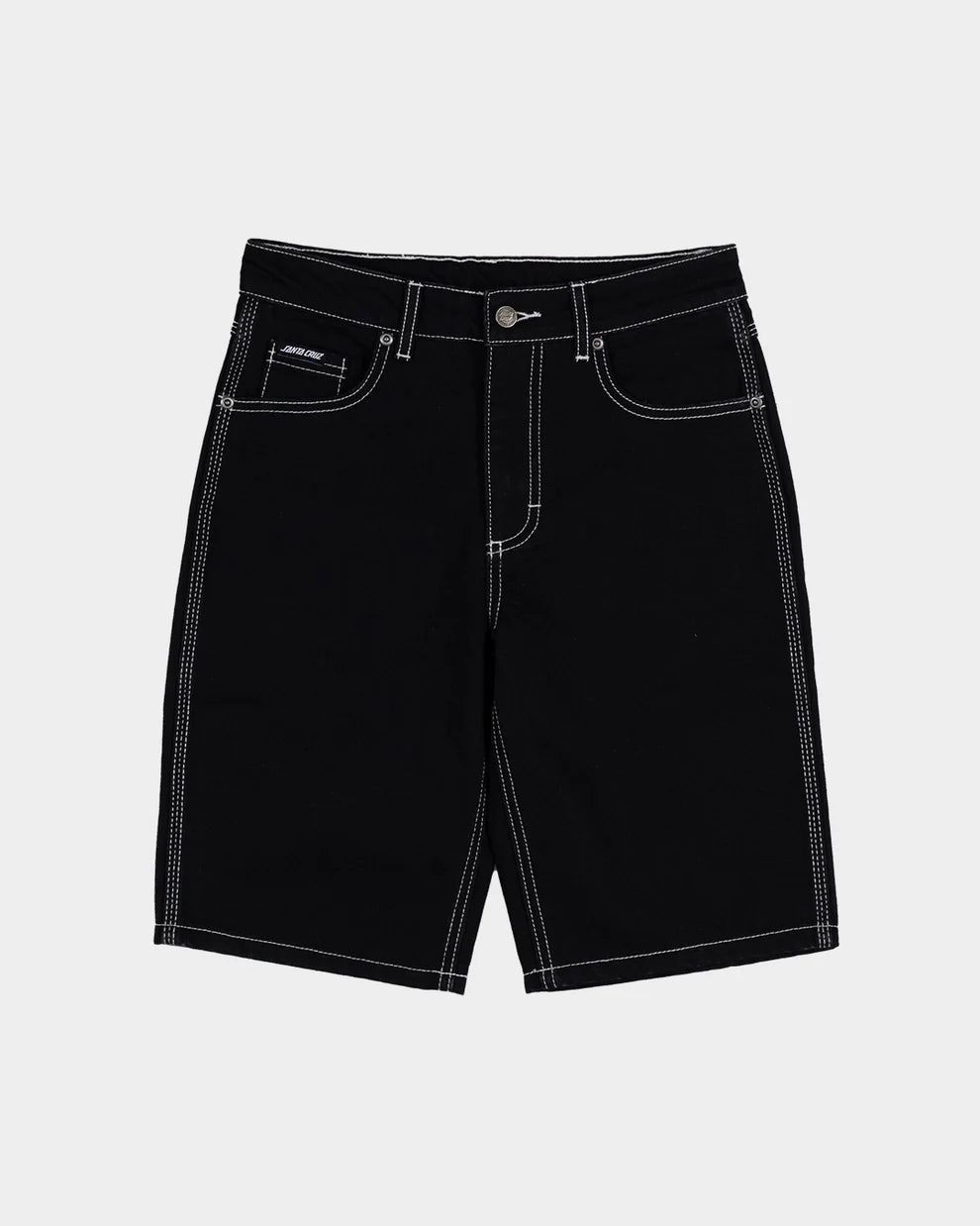 Flamed Collegiate Arch Boys Jean Shorts Black
