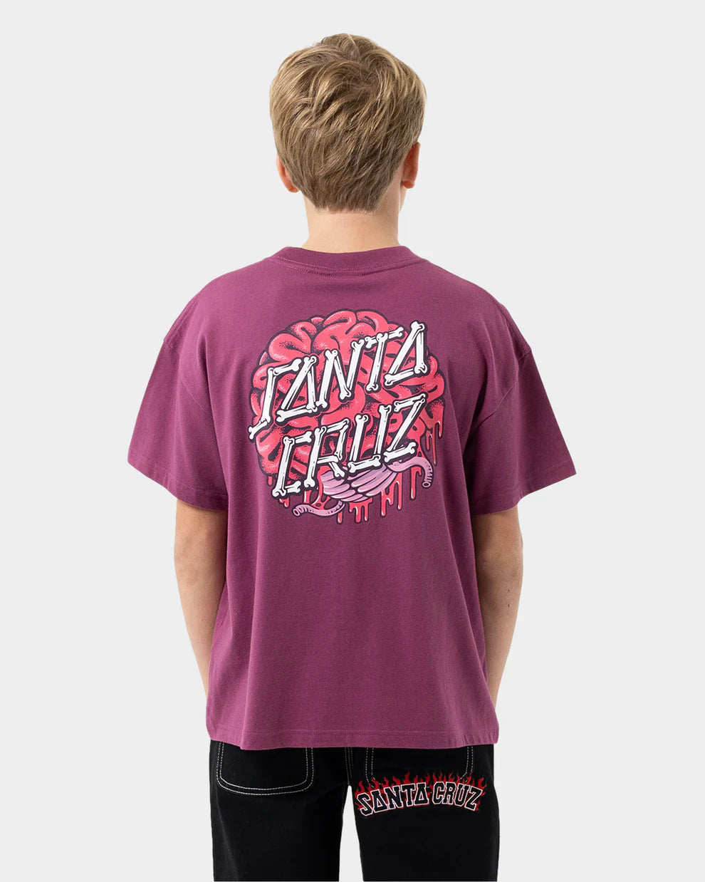 Brain Dot Centre Boys T-shirt Maroon