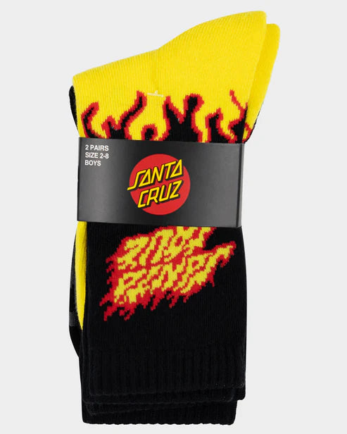 Boys Flaming Stack Crew Sock 2 Pack