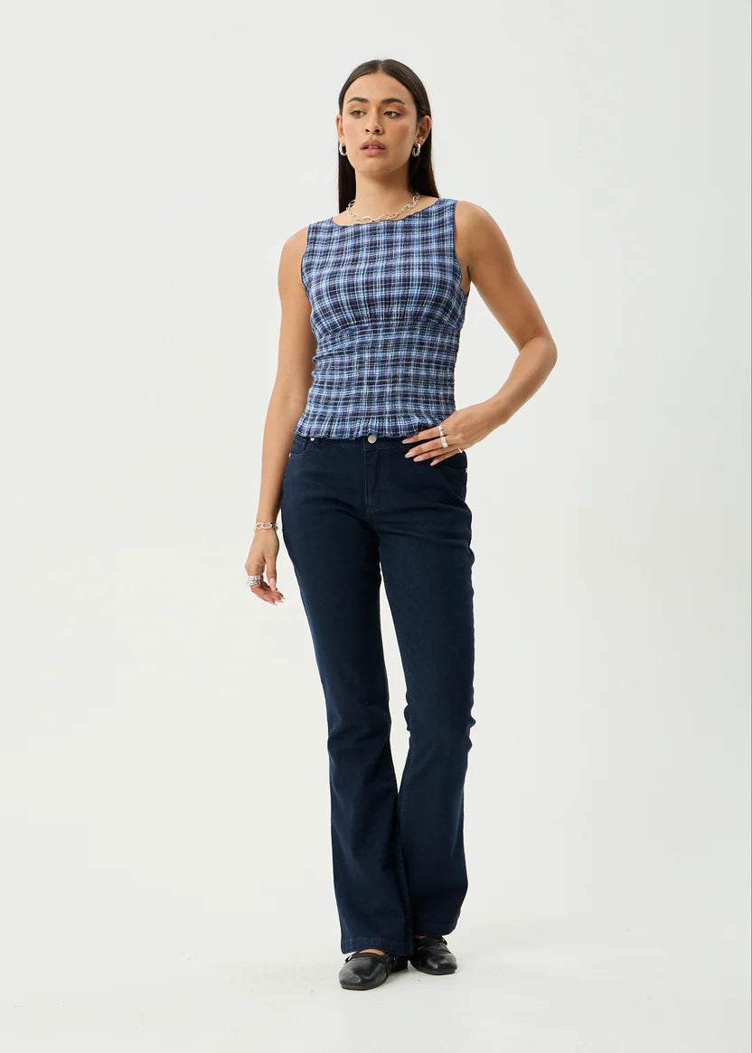 Mountains Seersucker Sleeveless Top