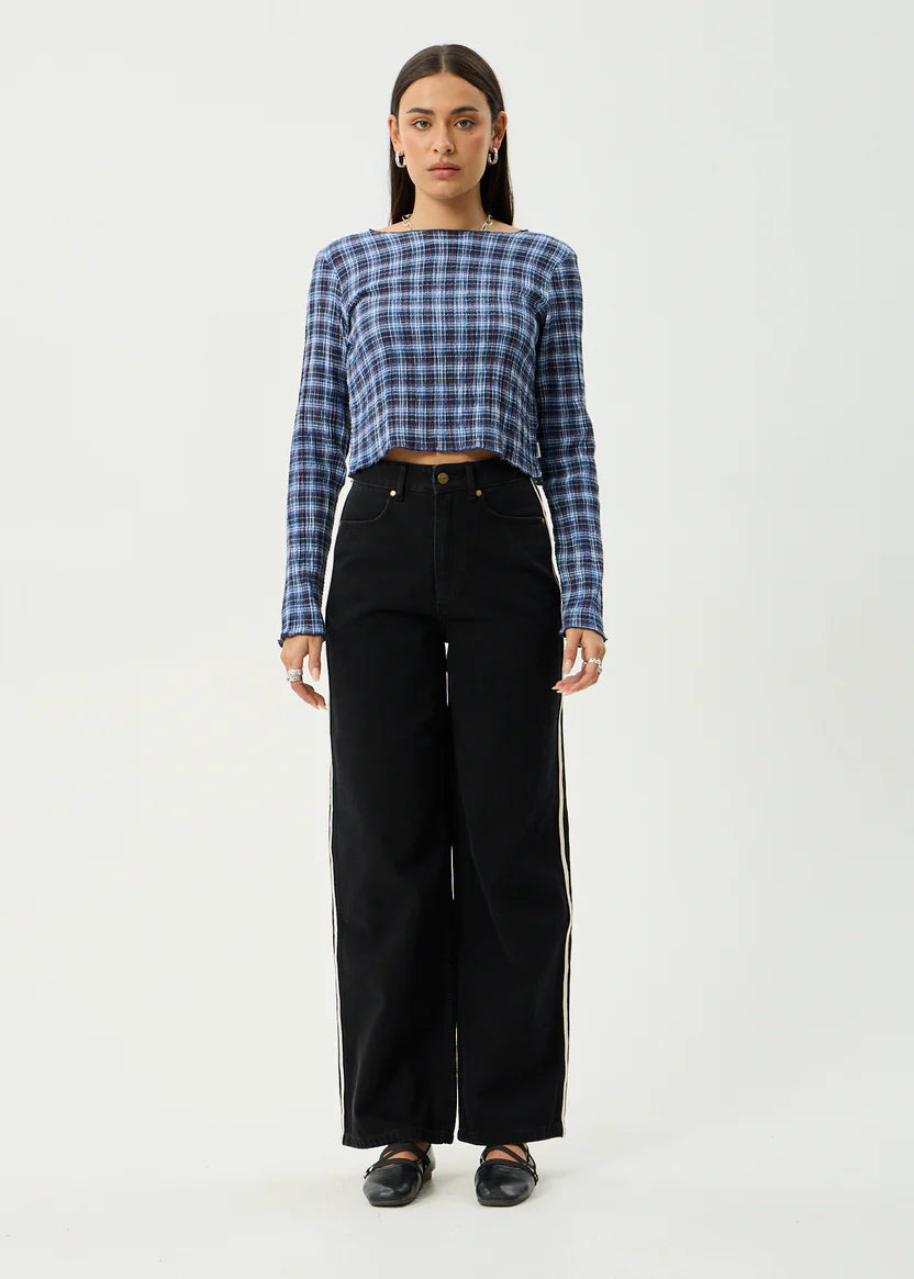 Mountains Seersucker Long Sleeve Top