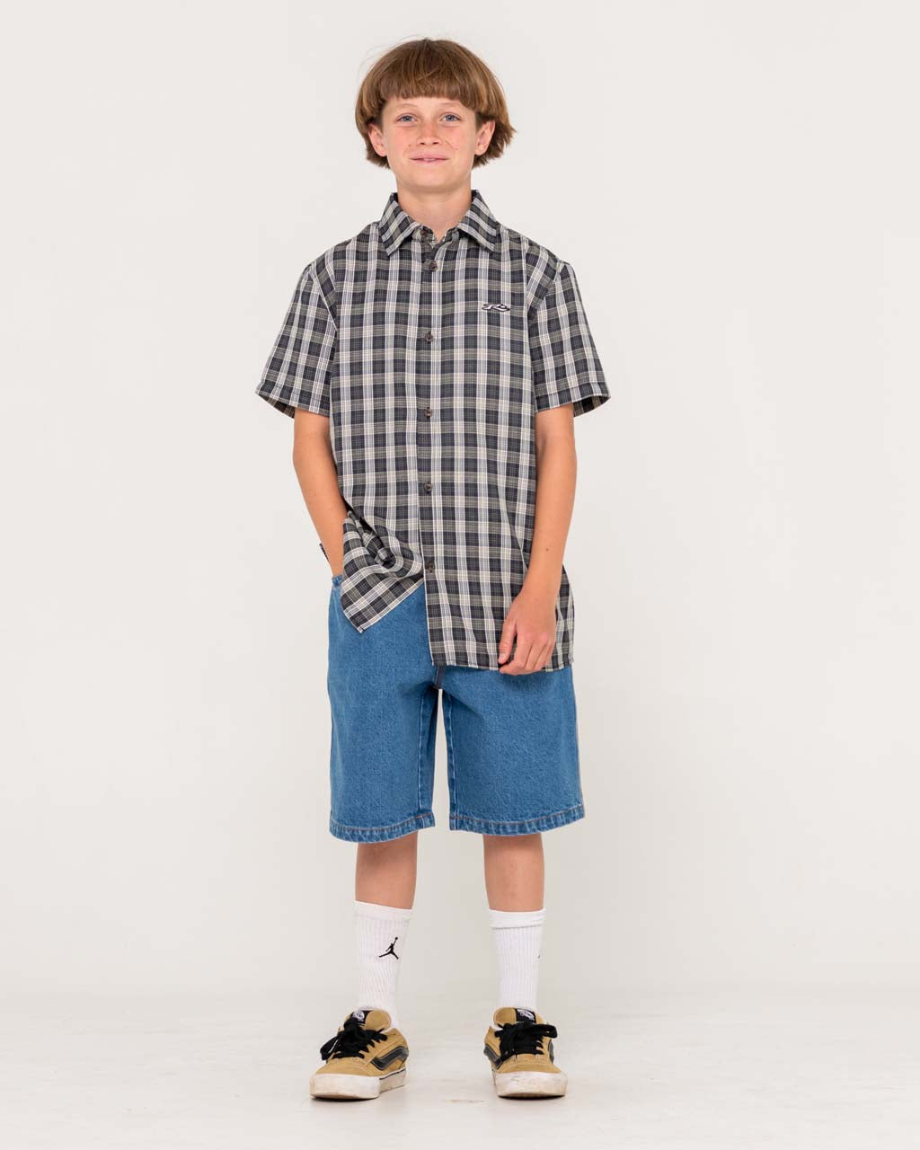 Boys Datsun Check Short Sleeve Shirt