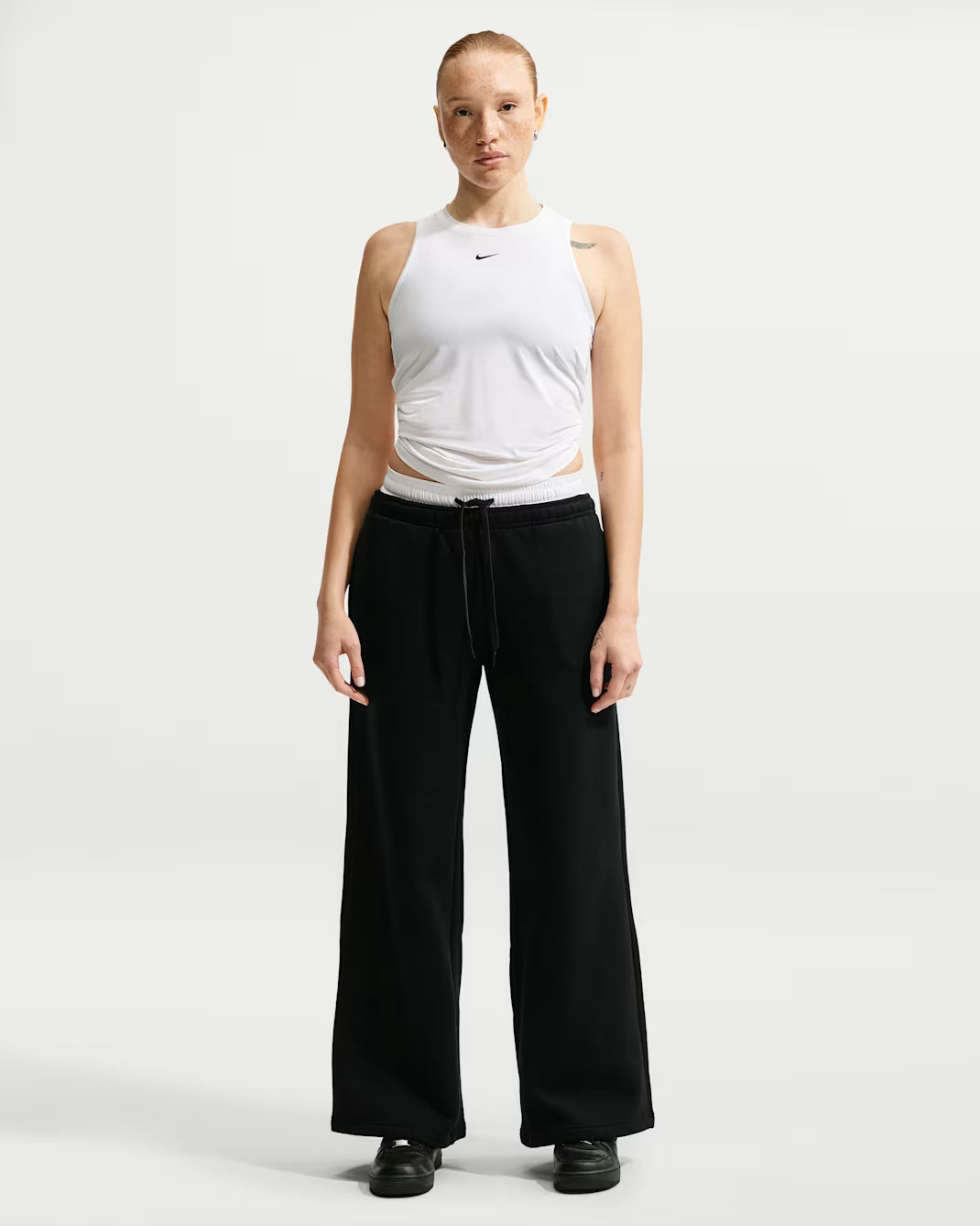 Nike Studio Fleece Medium Weight Mid-Rise Wide-Leg Trousers