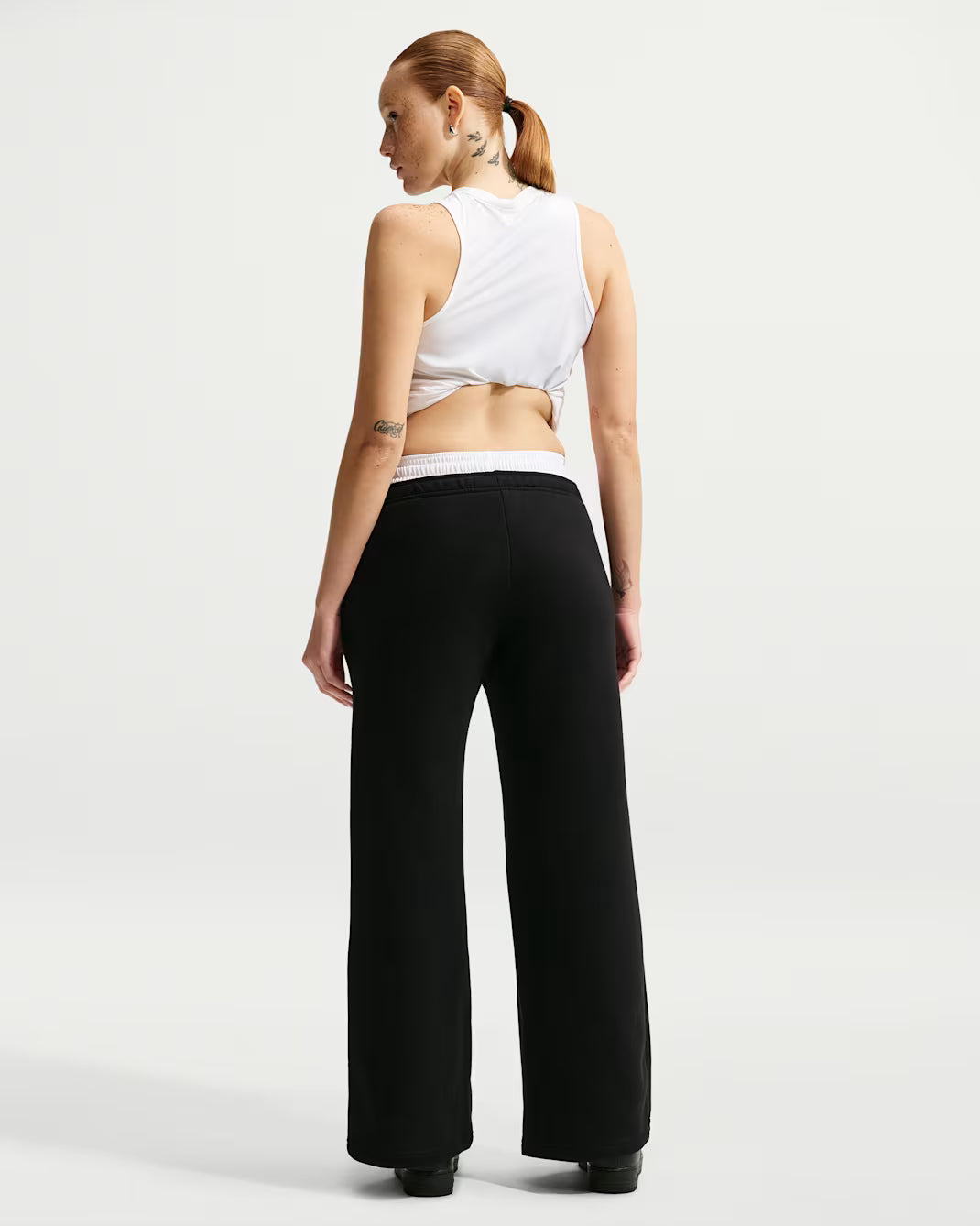 Nike Studio Fleece Medium Weight Mid-Rise Wide-Leg Trousers