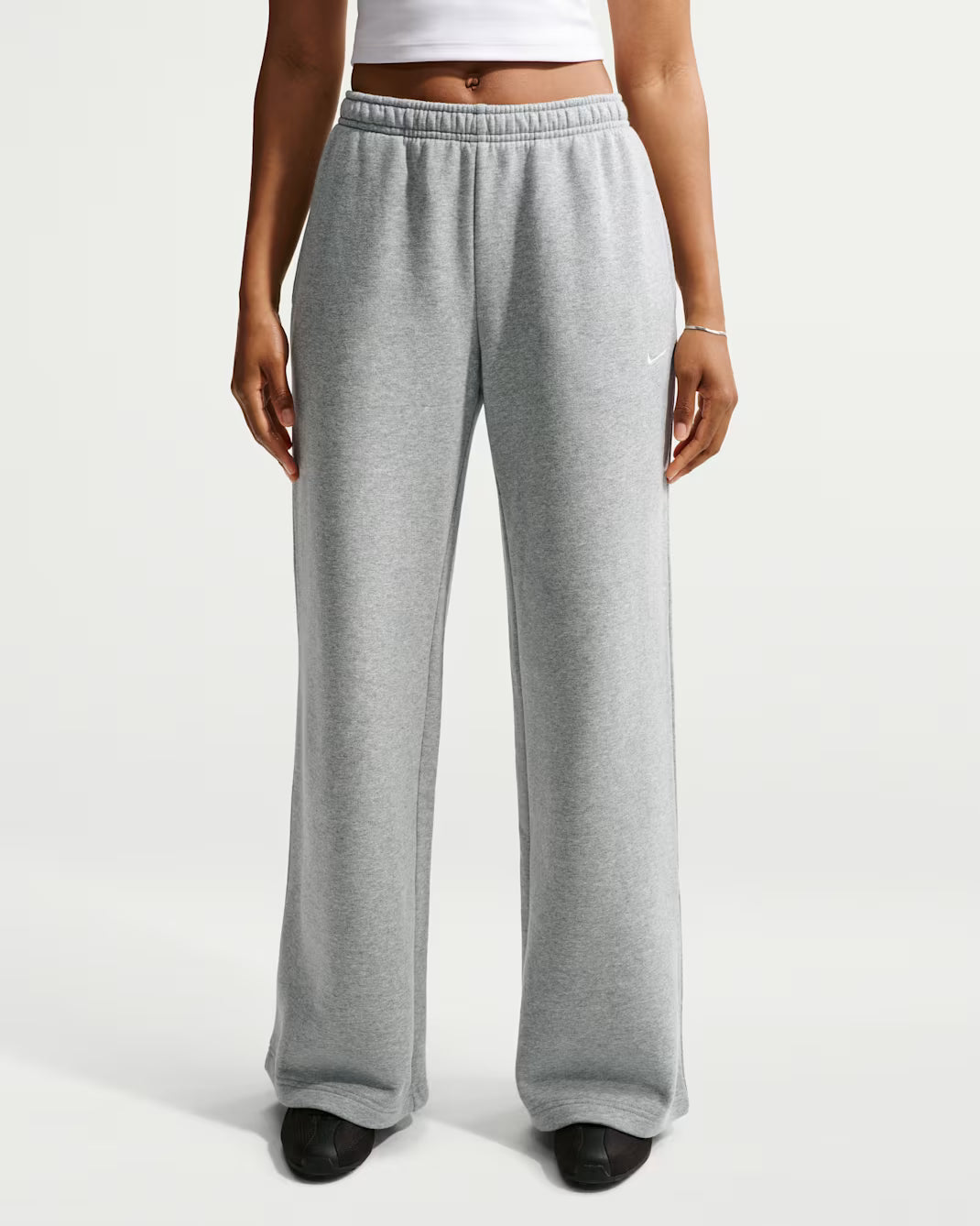 Nike Studio Fleece Medium Weight Mid-Rise Wide-Leg Trousers