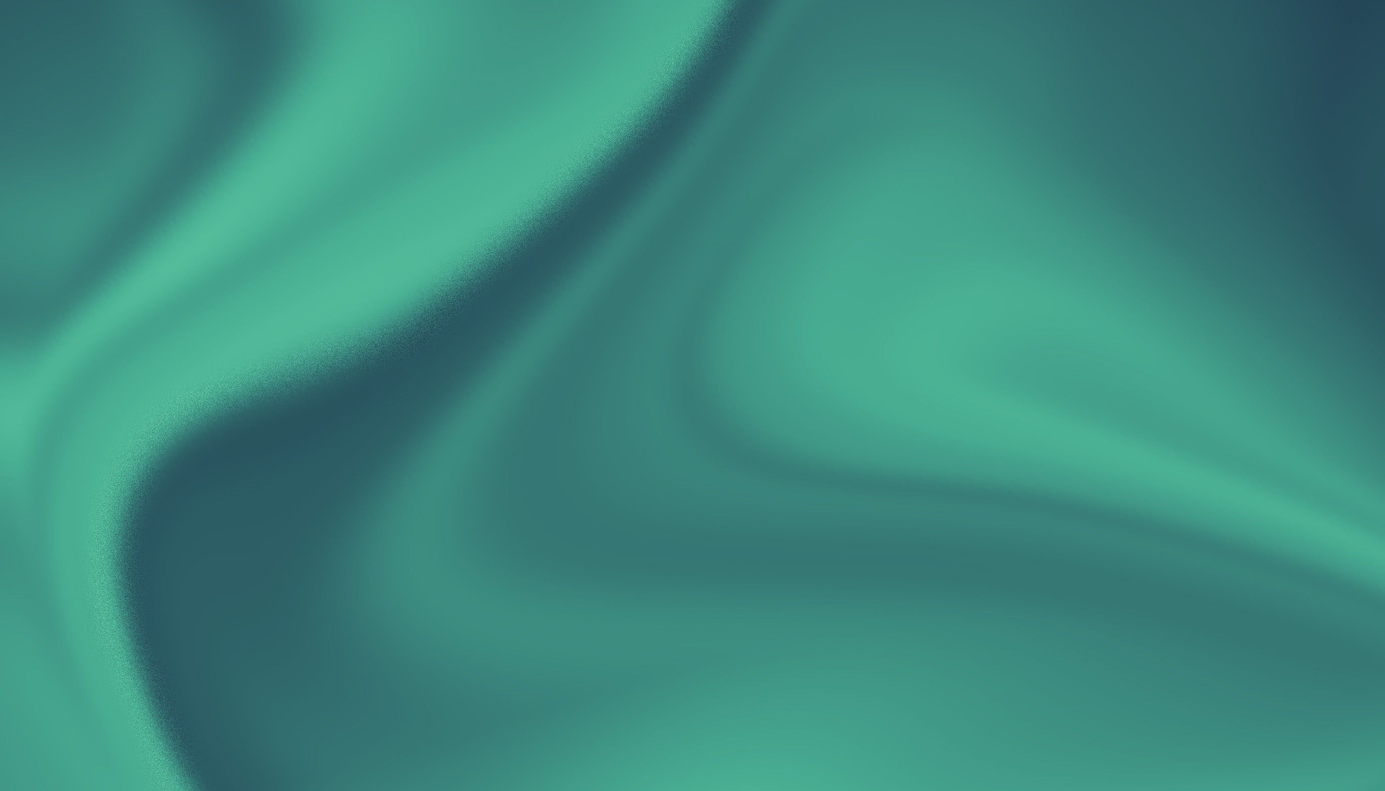 Abstract teal and green wavy fabric texture with soft folds and a satin-like sheen.