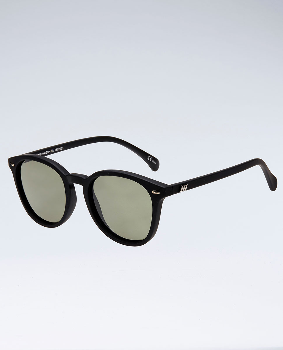 Le Specs Bandwagon Sunglasses - Black Rubber | SurfStitch
