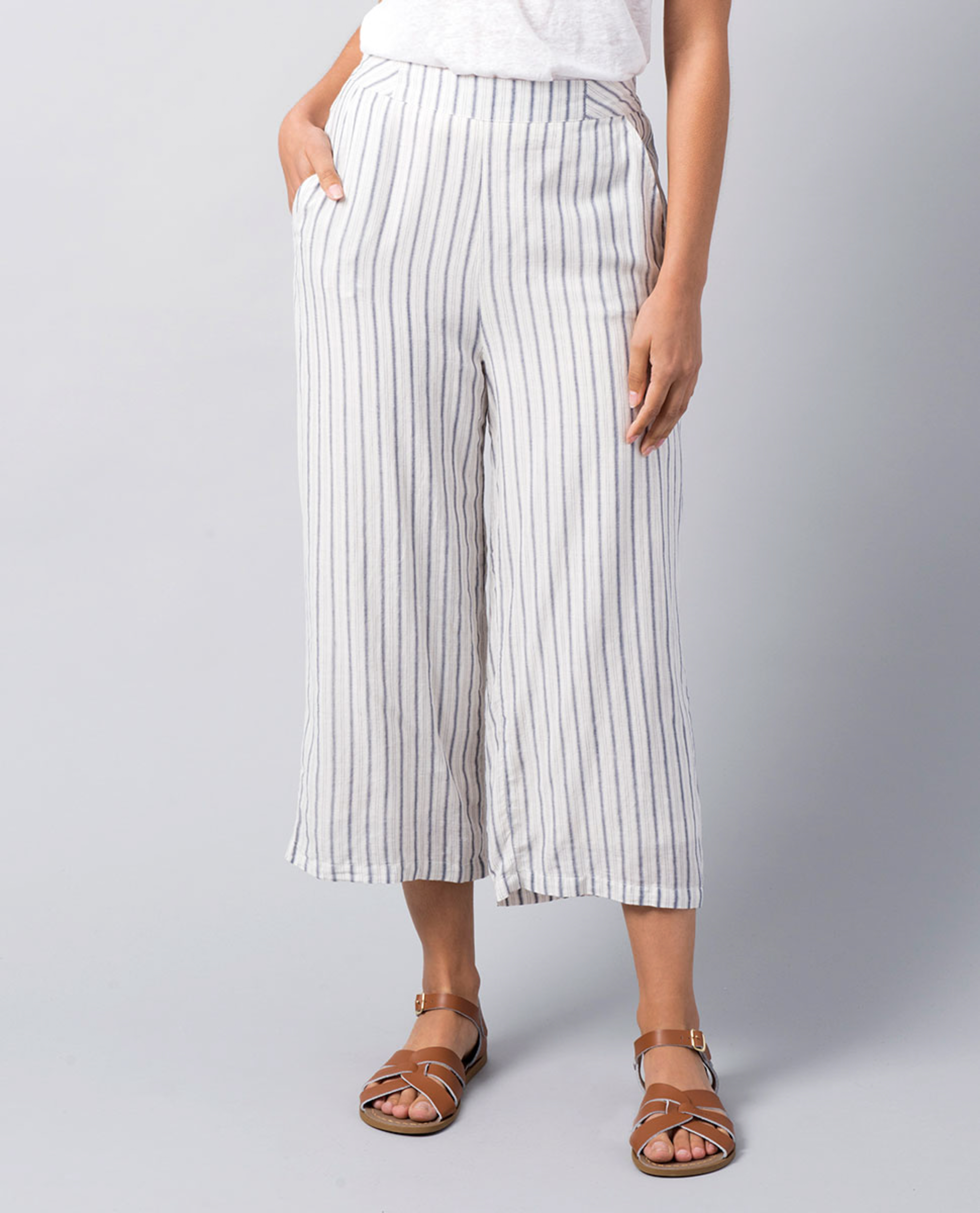 All About Eve Aria Wide Leg Culotte Stripe Linen Pant | Ozmosis ...