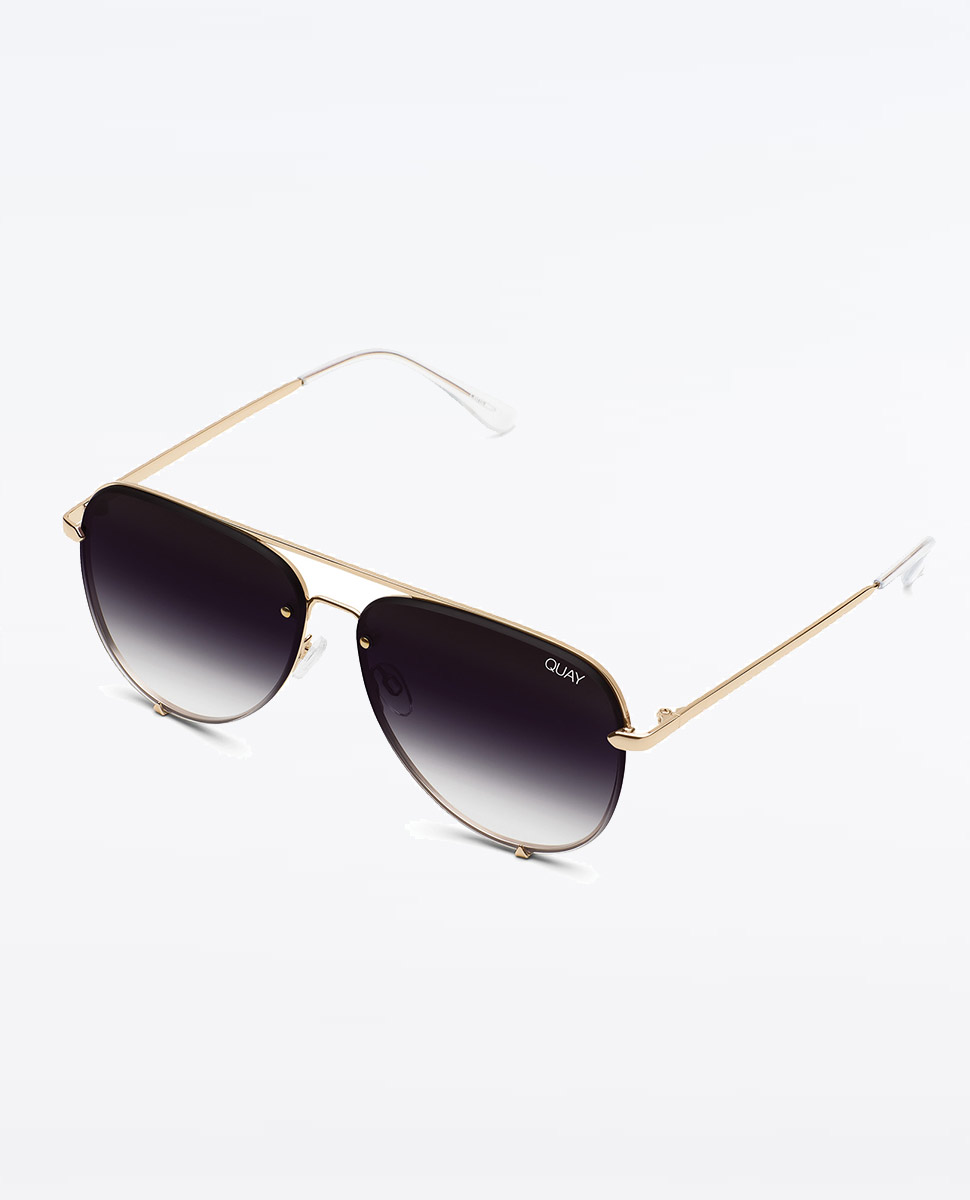 Quay Eyewear High Key Rimless Gold Fade Sunglasses Ozmosis Sunglasses