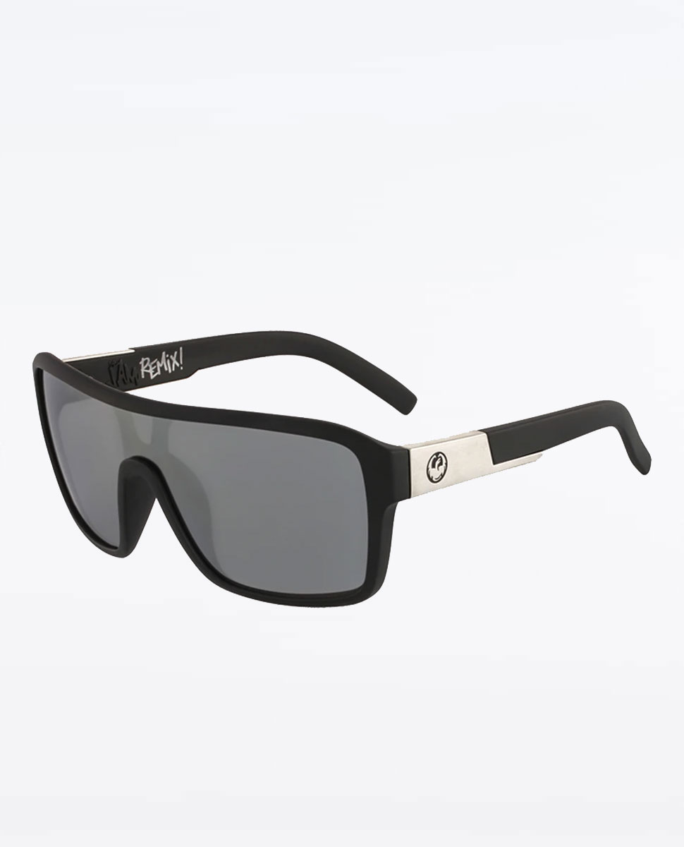 Dragon Remix Matte Black Silver Sunglasses | Ozmosis | Sunglasses