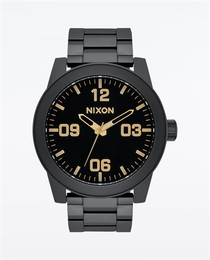 Corporal Stainless Steel Matte Black Gold Watch