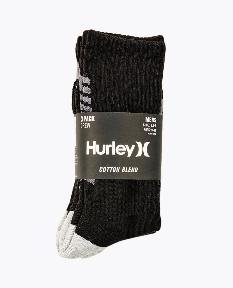 Hurley Mens Terry Crew 3Pk | Ozmosis | Socks