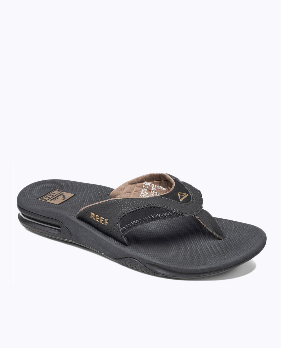 Amazon.com | Reef Men's Leather Sandals Draftsmen | Bottle Opener Flip Flops  For Men With Soft Cushion Footbed, Bronze Brown, 4 | Shoes
