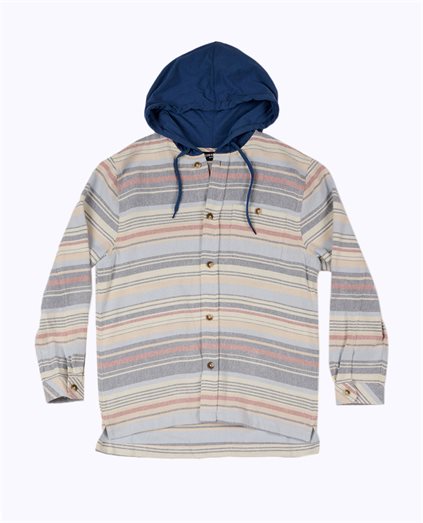 Single Fin Hooded Flannel Shirt- Youth